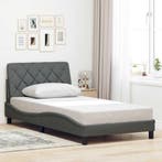vidaXL Bedframe zonder matras 100x200 cm stof donkergrijs, Verzenden