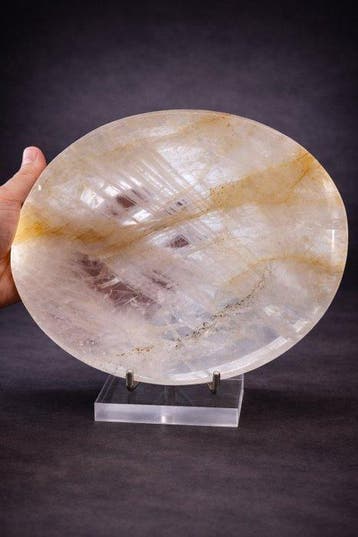 Bol guérisseur doré taillé à la main – Beaux inclusions