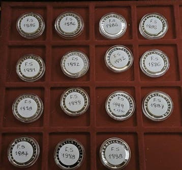 Italië, Republiek 500 Lire argento (15 monete) Proof