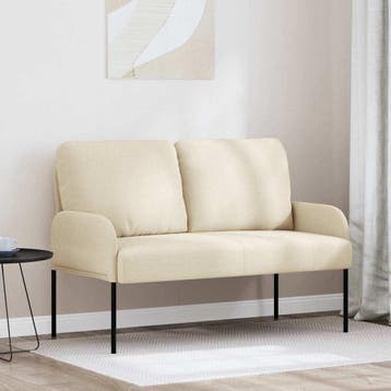 vidaXL bank / zetelen met kussen 110cm Crème Multiplex, Verzenden