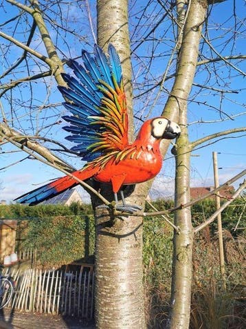 Beeldje - Papegaai - Beeldje - Parrot - Metaal, IJzer -
