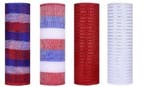 Decomesh metallic set rood wit blauw gestreept 26 cm rol 9