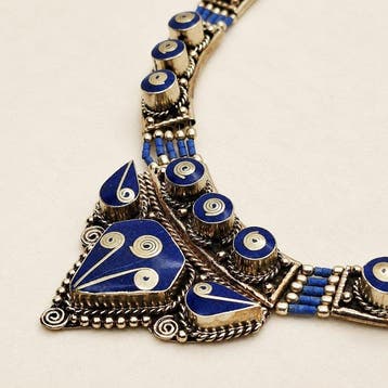 Rajasthan. lapis-lazuli. argent berbère et métal ciselé. -