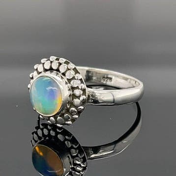 Zilver - Ring - Natuurlijke opaal
