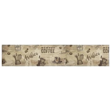 vidaXL Keukenmat wasbaar koffieprint 60x300 cm fluweel bruin, Verzenden, Nieuw