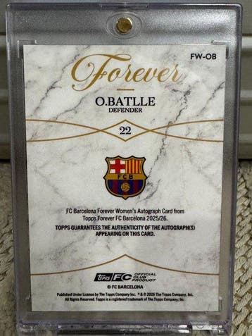 2025/26 Topps FC Barcelona O. Batlle Gesigneerde kaart,, Nieuw