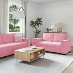 vidaXL 3-delige Loungeset met kussens fluweel roze, Huis en Inrichting, Verzenden, Nieuw