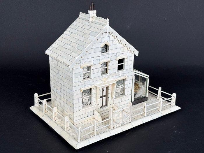 Frans ivoren miniatuurhuis met serre - Snijwerk, ivoor, Antiek en Kunst, Antiek | Meubels | Stoelen en Sofa's
