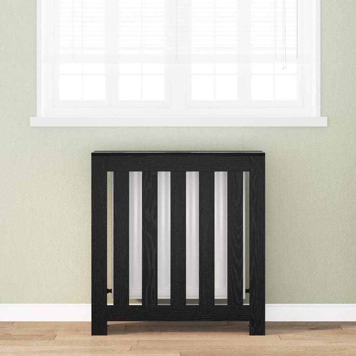 vidaXL Radiator Cover Zwart Eiken 78 x 20 x 82 cm Bewerkt, Bricolage & Construction, Chauffage & Radiateurs, Envoi