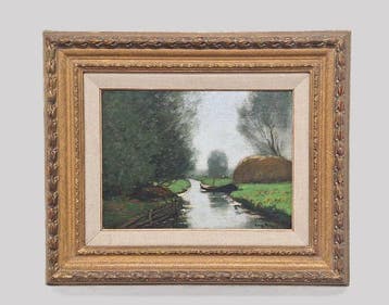 Cornelis Kuypers (1864 -1932) - Polderlandschap met koeien