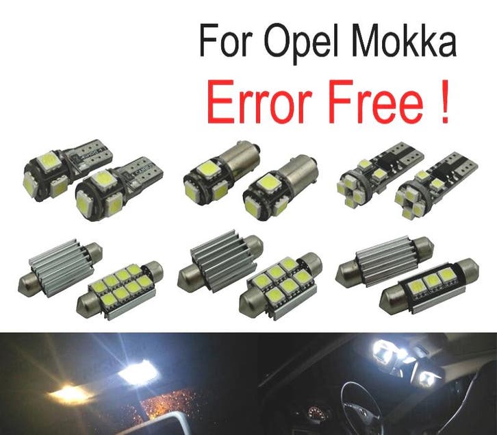 Kit 14 Ampoules Led Intérieur Pour Opel Mokka 12-, Auto-onderdelen, Verlichting, Verzenden