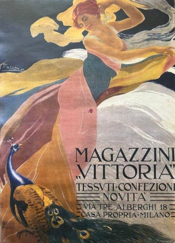 Aldo Mazza - Manifesto Liberty Art Nouveau Magazzini