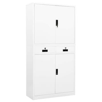 vidaXL Kantoorkast 90x40x180 cm staal wit, Verzenden, Nieuw