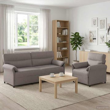 vidaXL bank / zetelstel 2 st Taupe Stof, Huis en Inrichting, Zetels | Zetels, Verzenden, Nieuw