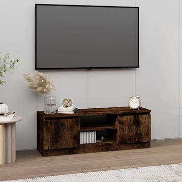 vidaXL Tv-meubel met deur 102x30x36 cm gerookt eikenkleurig, Verzenden, Nieuw