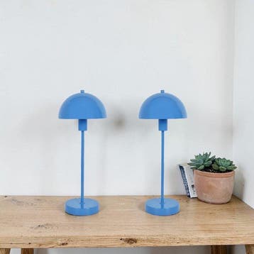 Herstal - Lampe de table (2) - Vienda - Bleu Océan - Acier -