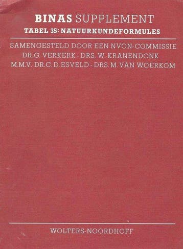 Binas supplement tabel 35 natuurkundeformules 9789001893712, Verzenden, Gelezen, Dr. G. Verkerk