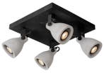 Veiling - 2x Lucide plafondspot dimbaar Concriled 4x5W zwart, Nieuw