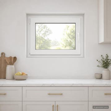 vidaXL Kleur binnenkant kelderraam Wit RISOR 80 x 55 cm, Verzenden