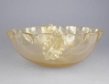 Murano - Bol - Verre - Bol avec des inclusions dor