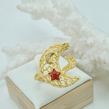 Koraal - Zilver, Verguld, Zonder reservering - Ring -