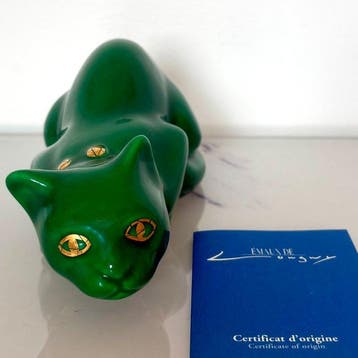 Émaux de Longwy - Émaux de Longwy - sculptuur, Chat PM - 8.5, Antiek en Kunst