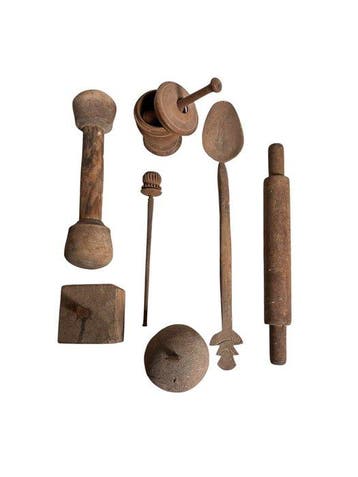 Vijzel en stamper (7) - Hout - Antiek keukengerei