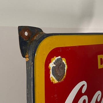 Coca-Cola - Enseigne en émail - 77x45x2 cm - Fabriqué en