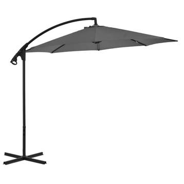 vidaXL Zweefparasol met stalen paal 300 cm antracietkleurig, Tuin en Terras, Parasols, Verzenden, Nieuw