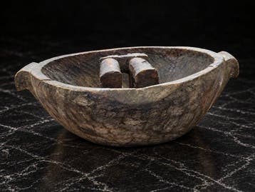 Late Inca – vroeg-Hispaanse Hout Houten kom met dubbele