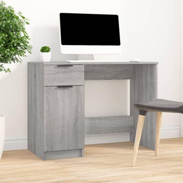 vidaXL Bureau 100x50x75 cm bewerkt hout grijs sonoma, Huis en Inrichting, Verzenden, Nieuw