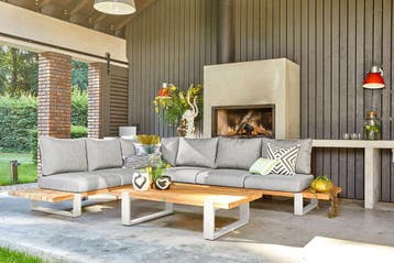 Suns Nardo loungeset 6-zits natural / wit frame - zonder, Nieuw