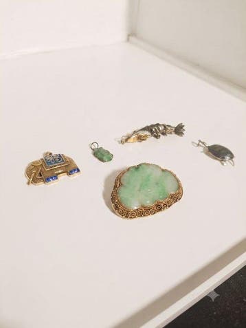 Verzameling van 12 vintage sieraden in zilver en Aziatische, Antiek en Kunst