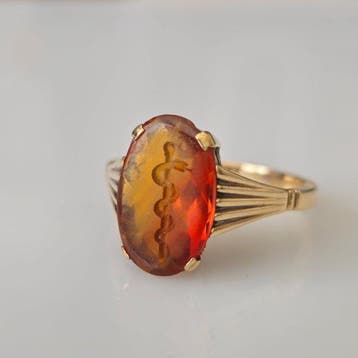 Zonder minimumprijs - Ring - 9 kt. Geel goud, Natuurlijke, Nieuw