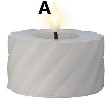 Led waxinelicht theelicht max wax wit streep 7,5x6,5 cm per, Nieuw