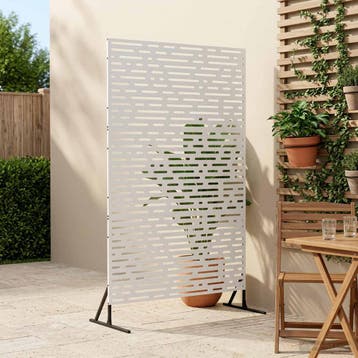 vidaXL Privacyscherm 100 x 50 x 180 cm Staal Wit, Tuin en Terras, Verzenden, Nieuw