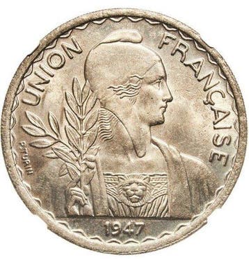 Frans Indochina. Piastre 1947 - NGC MS64