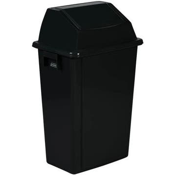 Wandafvalbak | Kunststof | Zwart | 60L | Tuimeldeksel |, Verzenden