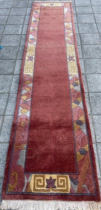 Nepal Art deco loper - Gereinigd - handgeknoopt - wol -, Huis en Inrichting, Stoffering | Tapijten en Vloerkleden, Nieuw