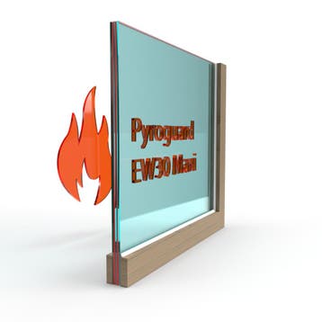 Enkel glas Pyroguard EW30 Maxi (houten constructie), Bricolage & Construction, Vitres, Châssis & Fenêtres, Verzenden