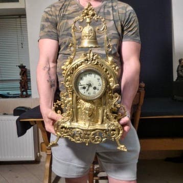 Horloge de table Style Louis XIV - Bronze doré - 1850-1900 -