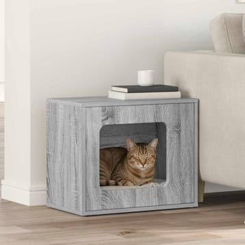 vidaXL Kattenhuis Grijs Sonoma 51 x 30 x 42,5 cm Bewerkt, Verzenden