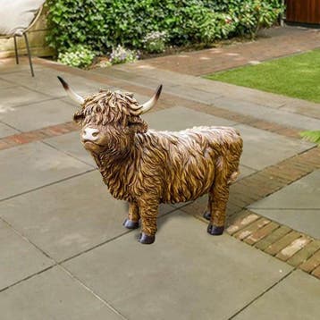 Sculptuuur voor buiten, Scottish Highland Cow Statue –