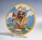 Tegel - Cloisonné Plaquette De Halve Maen, ca. 1950 -, Antiek en Kunst