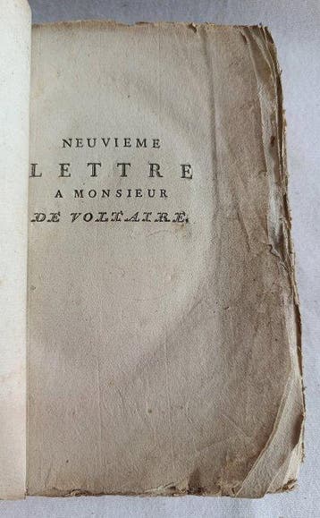 Clément - Neuvième lettre à Monsieur de Voltaire sur les
