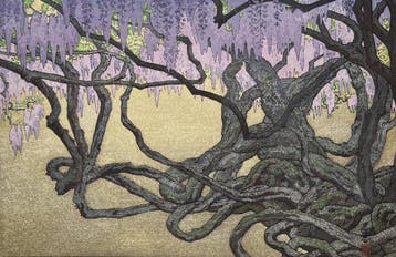 Wisteria at Ushijima - Toshi Yoshida (1911-1995) - Japan