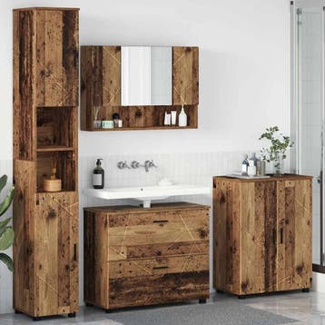 vidaXL Badkamermeubel Set 4 st Oud Hout 35 x 30 x 192 cm, Verzenden