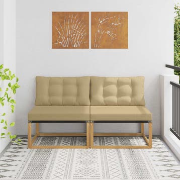 vidaXL Buiten Midden Sofa Massief Acacia Hout Wit, Tuin en Terras, Verzenden, Nieuw