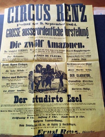 12 Amazonen und ein dressierter Esel! - 1864