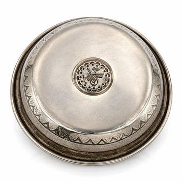 Bord - .900 zilver - Ottomaanse Henna-schotel